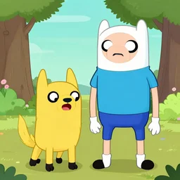 jake the dog and fin the human from adventure time