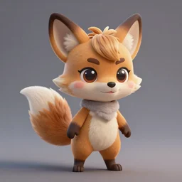 female furry mini cute style, highly detailed, rendered, ray - tracing, cgi animated, 3 d demo reel avatar, style of maple story and zootopia, maple story jackal girl, jackal from league of legends chibi, soft shade, soft lighting