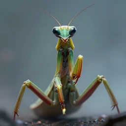 a portrait of a cybernetic mantis menacingly looking at the camera , fantasy, menacing, scary, trending on artstation, digital art.