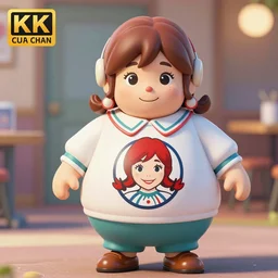 the Wendy's mascot, makoto shinkai, Krenz Cushart, very detailed, matte, tone mapping, bbwchan, 4K