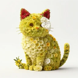 cat made out of flower by andreas achenbach