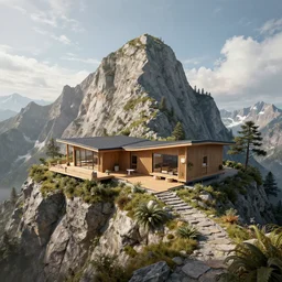 a mountain top retreat designed by by fantasy artist tiago da silva ( grafik ), highly detailed