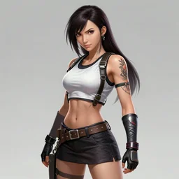 concept art of tifa lockhart with tattoos, highly detailed, trending on artstation