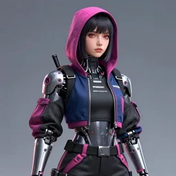 female assassin wearing cybernetic streetwear, detailed portrait, cell shaded, 4 k, vivid colours, concept art by wlop, ilya kuvshinov, artgerm, krenz cushart, greg rutkowski, pixiv. cinematic dramatic atmosphere, sharp focus, volumetric lighting, cinematic lighting, studio quality