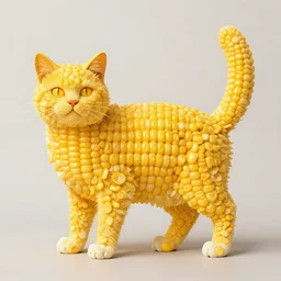 cat morphing into corn