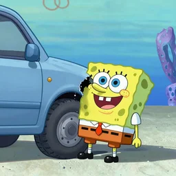 SpongeBob round pants got hit by a car