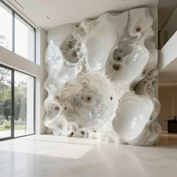 highly detailed ultra sharp villa natural light interior soft cinematic cellular composition of a smooth ceramic porcelain biomorphic magnolia stone nebula fluid fractal sci - fi surreal architecture landscape, granite, furniture, marble, moss, lichen, fungi, vincent callebaut composition, mamou - mani, archviz, 8 k, unreal engine
