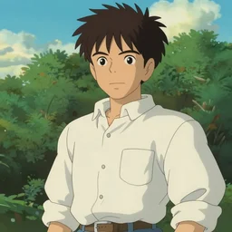 george lucas as an anime character from studio ghibli. beautiful. 4 k.