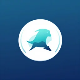 a logo for horizon with cyan and blue tones