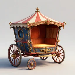 3d sculpt of a large circus wagon stagecoach, artstaton, League of Legends, red dead redemption2, overwatch, digital illustration