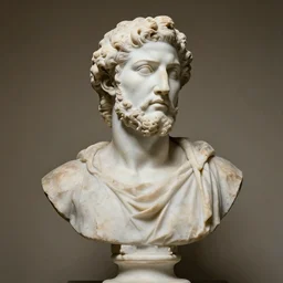 photo of a marble bust sculpture of a cyclops from ancient greece by michelangelo
