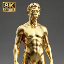 portrait of homo sapiens gold statue reflect chrome, 8 k uhd, unreal engine, octane render in the artstyle of finnian macmanus, john park and greg rutkowski