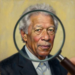 portrait of morgan freeman, canvas, oil paint, magnification, cinematic, detailed, artwork by edvard munch