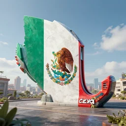 mexico in the future, octane render, unreal engine,