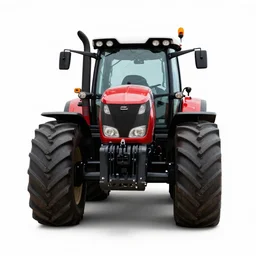 oversized tractor, studio product photography, isolated on a pure white background, centered, entire object in frame, sharp focus, soft studio lighting