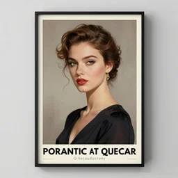 a portrait of an elegant lady, poster art