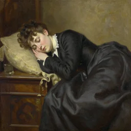 to sleep, perchance to dream - - ay, there's the rub :, victorian, oil