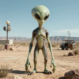 A photo of an alien taken at area 51, ultra realistic, unreal engine