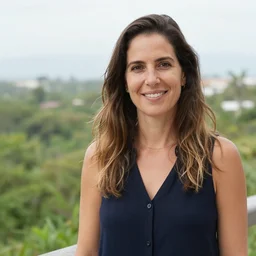 a candid portrait photo of becky lebsack, architect in french guiana, by lester christiansen