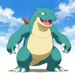 a kaiju monster in the style of ken sugimori of pokemon, illustration