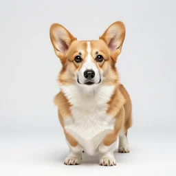adorable corgi, high detail photograph, full body, isolated on a pure white background, centered, entire subject in frame, sharp focus, soft studio lighting