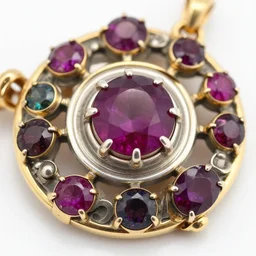 close up of anglo - saxon jewellery, gold, silver, gemstones, ruby, gardnet, 4 k, hd, macro lens
