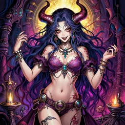 the portrait of chaotic evil fallen sensual female necromancer overlord as absurdly beautiful, corrupted, young gravure idol, an ultrafine hyperdetailed illustration by kim jung gi, irakli nadar, intricate linework, bright colors, octopath traveler, final fantasy, unreal engine 5 highly rendered, global illumination, radiant light, detailed and intricate environment