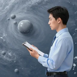 meteorologist looking at hail artistic