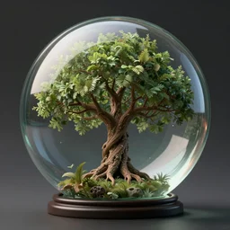 The tree of life inside of a glass sphere, fantasy concept art, artstation trending, highly detailed , 8k