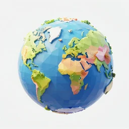 a large 3 d printed colorful world, low poly, on clear background, isometric art, 3 d render, insanely detailed, artstation, concept art, behance, ray tracing, smooth, sharp focus, ethereal lighting