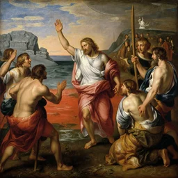 a beautiful painting of moses parting the red sea by john everett millais and dante gabriel rossetti and john collier and john william waterhouse, pre - raphaelite, detailed, trending on artstation, hd, masterpiece