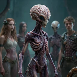 alien brainsucker by karol bak, james jean, tom bagshaw, rococo, trending on artstation, cinematic lighting, hyper realism, octane render, 8 k, hyper detailed.