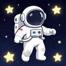 an astronaut star, digital cartoon photo painting