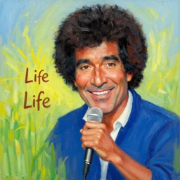 beautiful artwork showing the meaning of life, bob ross style