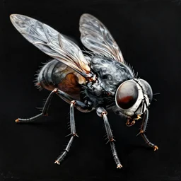 giant humanoid fly against dark background, fluid, smooth, organic, crazy, high contrast, sharpness, dramatic, by siudmak and richard corben and moebius