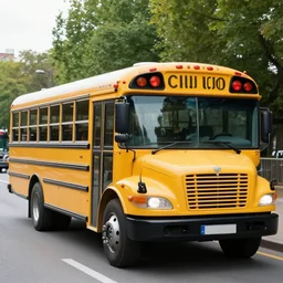 a schoolbus shaped like berlusconi's head