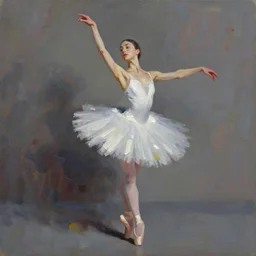 portrait of a ballerina, impasto paint, 8 k, cinematic light, shadows, reflection highlights in the paint, in the style of joseph lee,