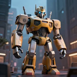 hyperrealistic giant toy robot in city, stunning, realistic, highly detailed attributes and atmosphere, dim volumetric cinematic lighting, 8 k octane extremely hyper - detailed render, post - processing, masterpiece,