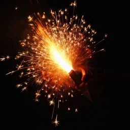 flower, supernova, sparks, blade, fire