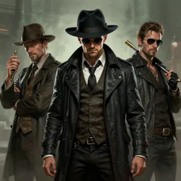 gangster portrait as a dnd character fantasy art.
