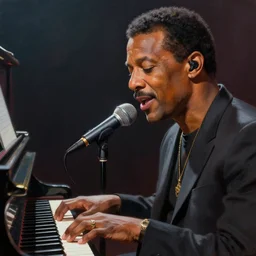 Stevie Wonder singing on the piano, digital painting, artstation, concept art, Craig Mullins, Breathtaking, 8k resolution, extremely detailed, beautiful, establishing shot, artistic, hyperrealistic, octane render, cinematic lighting, dramatic lighting, masterpiece, light brazen, extremely detailed and beautiful face