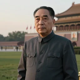 portrait of Zhou Enlai at dawn, 8k, 55m lens,