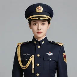 beautiful portrait of a female officer wearing a fancy naval uniform, concept art by yoji shinkawa, felt tip pen, intricate detail, sharp focus, illustration