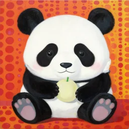 a beautiful painting kusama yayoi panda, by murakami takashi painting, illustration style