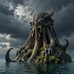 cthulhu, water landscape, dramatic lighting, cinematic, establishing shot, extremly high detail, photorealistic, cinematic lighting, post processed, concept art, artstation, matte painting, style by greg rutkowsky
