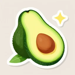 tender avocado, sticker illustration
