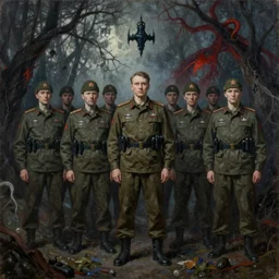 Wagner Russian Military Force Exorcism Group, painting, art, horror
