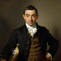 mr. bean in the french revolution, painting by jacques - louis david by