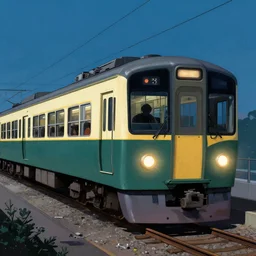 the last train , Artwork by Akihiko Yoshida, cinematic composition