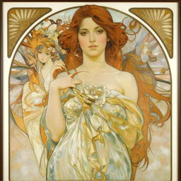 a beautiful painting of monica belluci by alphonse mucha and rebecca guay and john william waterhouse, art noveau, neo-classical, trending on artstation